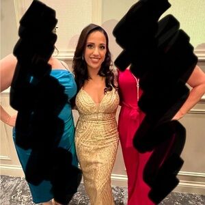 Elegant Gold Evening Dress